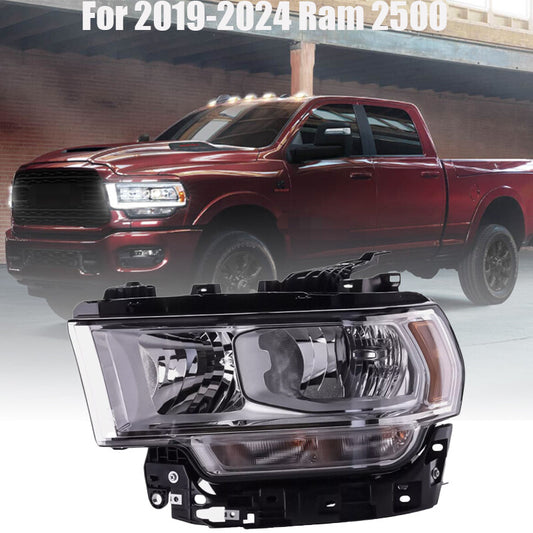Left Side Chrome Halogen Headlight For 19-24 for Ram 2500 3500 68360177AD CH2502334