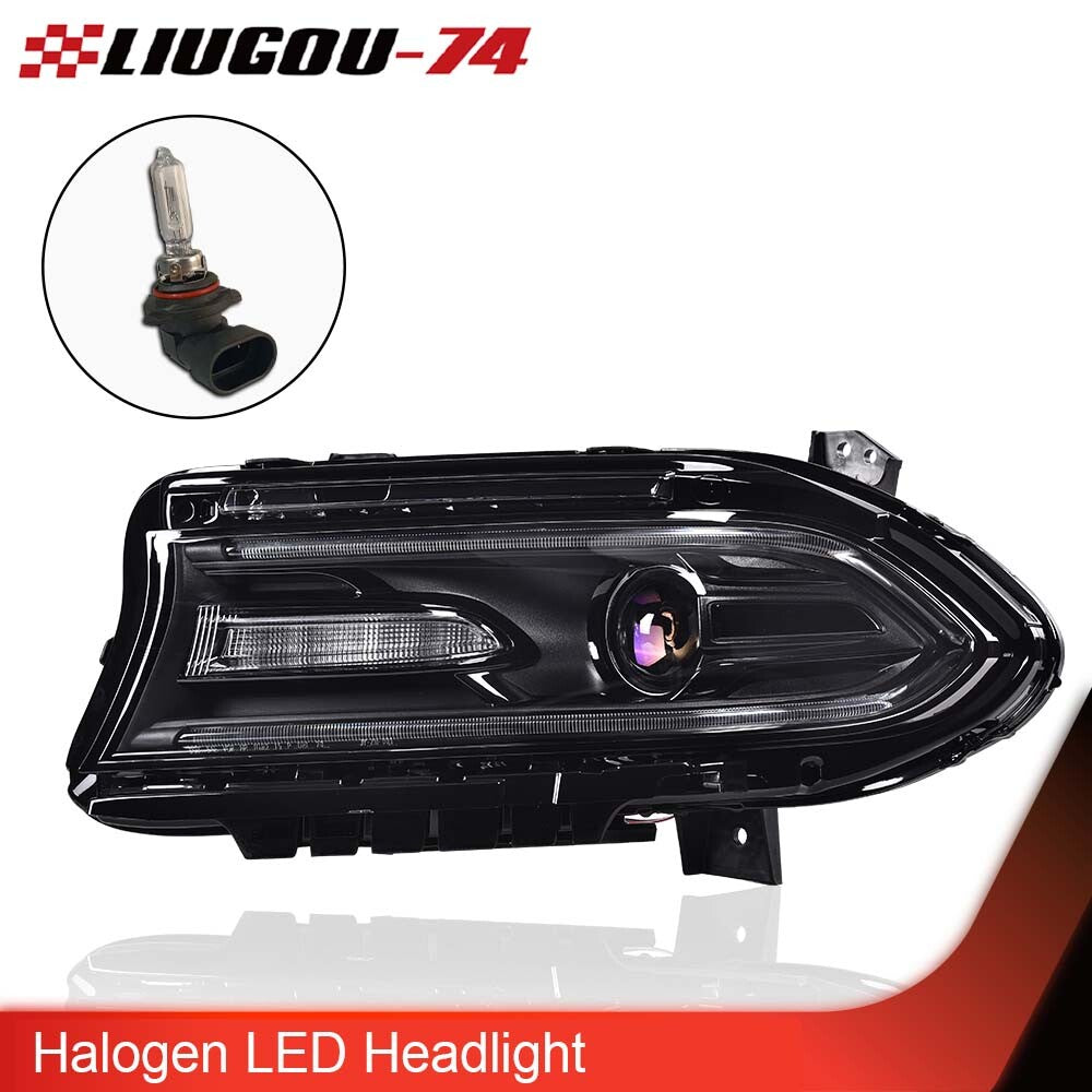 Suitable for 2015-2022 for Dodge Charger Halogen Projector Headlight with LED DRL LH Driver