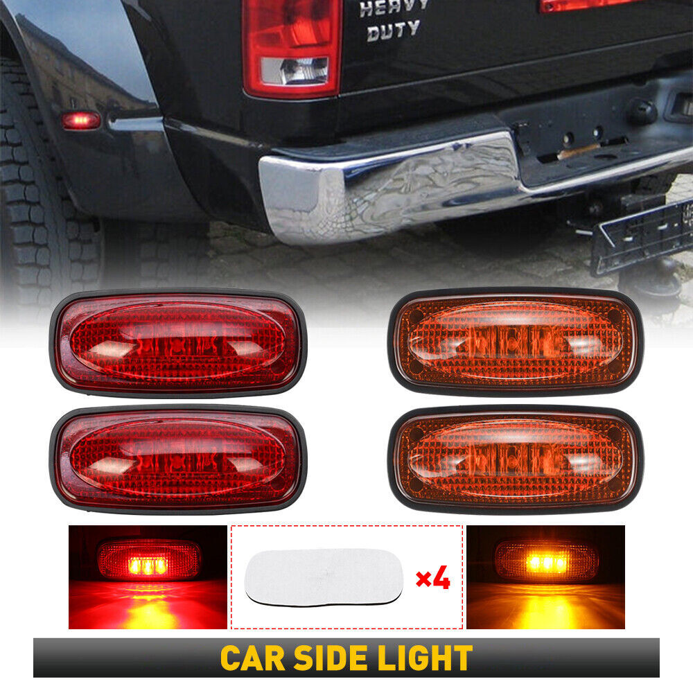 4Pcs Rear Fender Marker Bed Side LED Lights EXE Fit 03-18 for Dodge for Ram 2500 3500