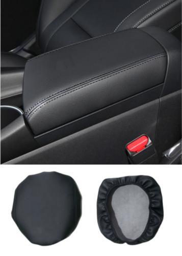 1 piece black leather console armrest box panel cover for Toyota for Camry 2018-2024