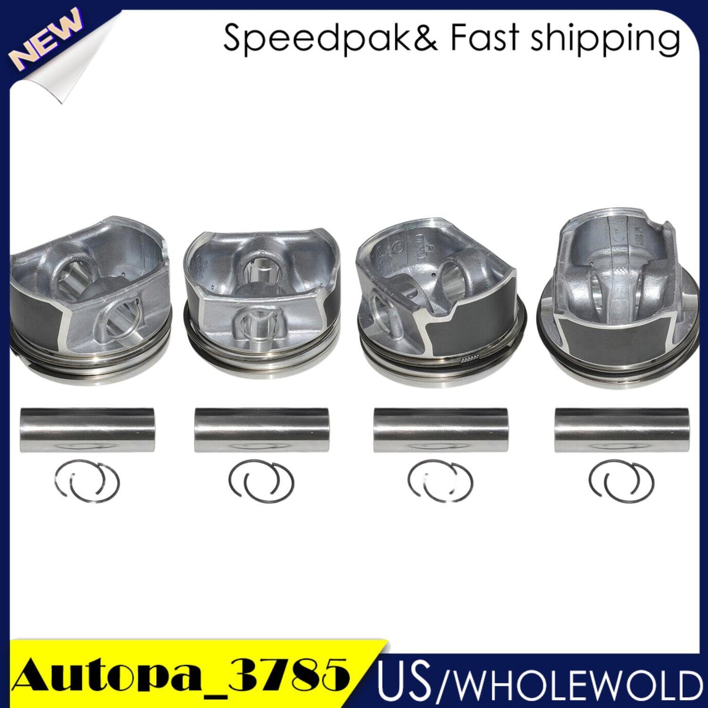 4Pcs Pistons  Rings 06D107066C for Audi A4 for VW TFSI BWA BPY EA113 ¦µ20mm / 82.5mm