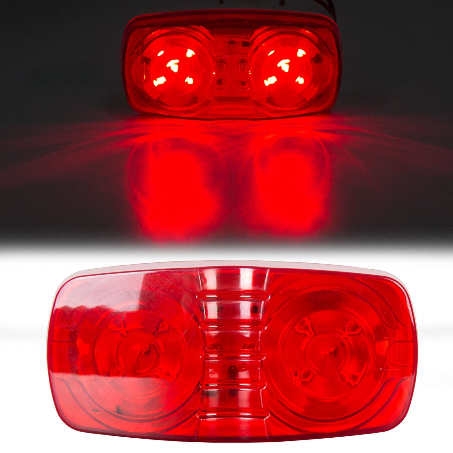 10-30pcs 10 Diodes Trailer Marker LED Light Red/ Amber Double Bullseye Clearance