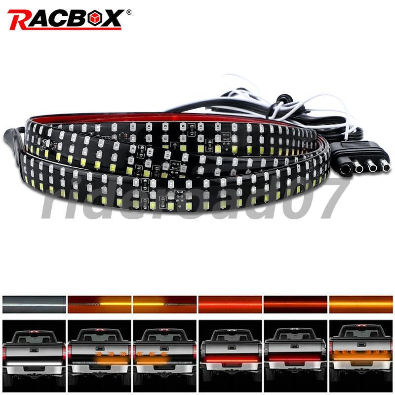 48 3 Row LED Strip Tailgate Light Bar Truck Reverse Brake Tail Signal Light