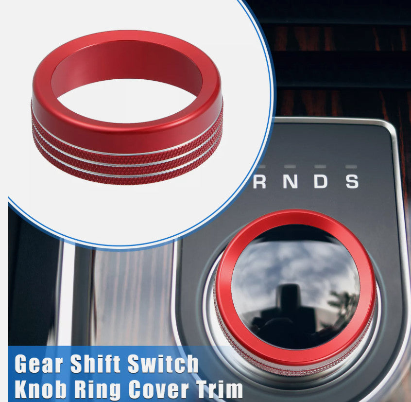 Red Center Console Gear Shift Knob Alloy Trim Cover for Ford Maverick 2022-2023