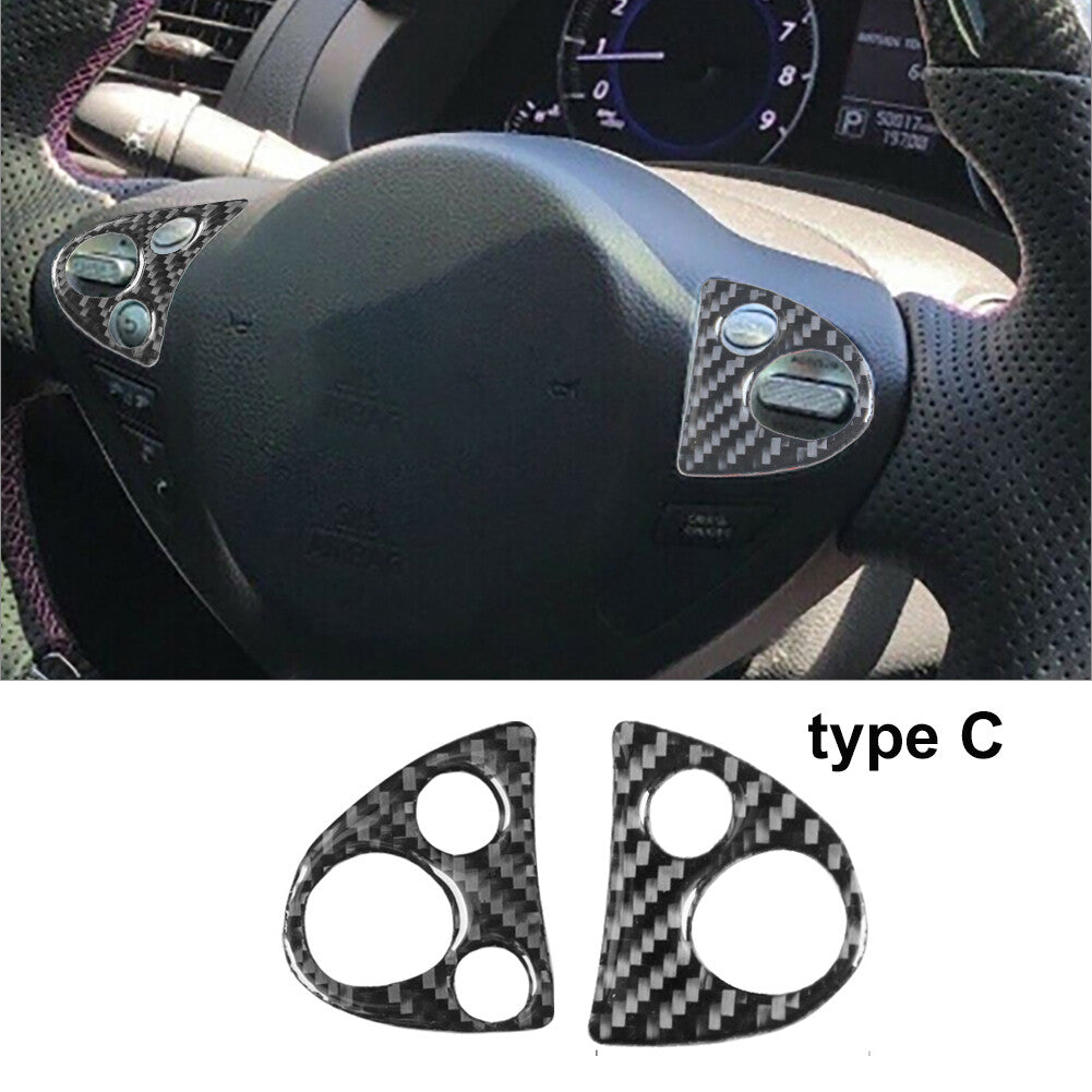 Carbon Fiber Steering Wheel Button Cover Trim for Infiniti FX 09-13/QX70 14-17 C