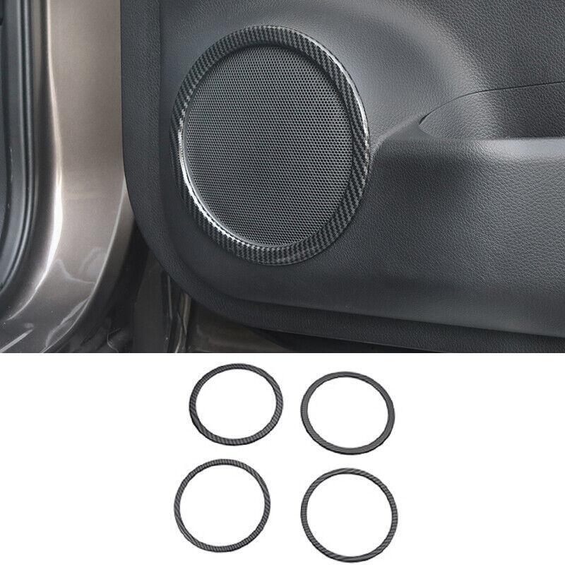for Nissan Rogue Sport 2017-2021 Carbon Fiber Inner Door Speaker Frame Cover 4pc