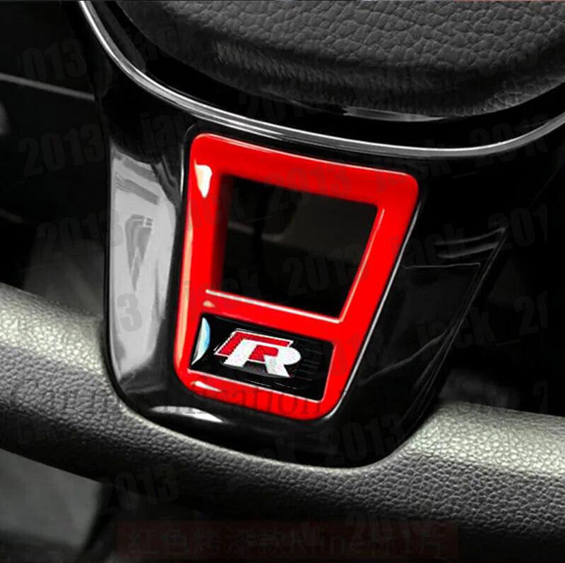 For Volkswage for VW for Jetta MK7 2013-2024 Red ABS Steering Wheel Sequin Cover Trim
