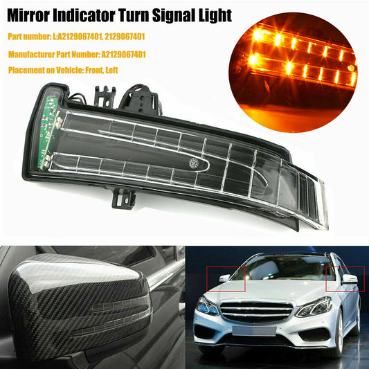 Left rearview mirror turn signal lens is compatible with 2007-13 for Mercedes W204 W212 W221