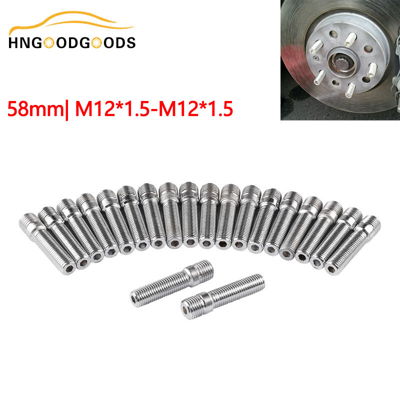 20x Extended Wheel Stud Converter Lug Bolt Screw Adapter Kit M12x1.5 to M12x1.5