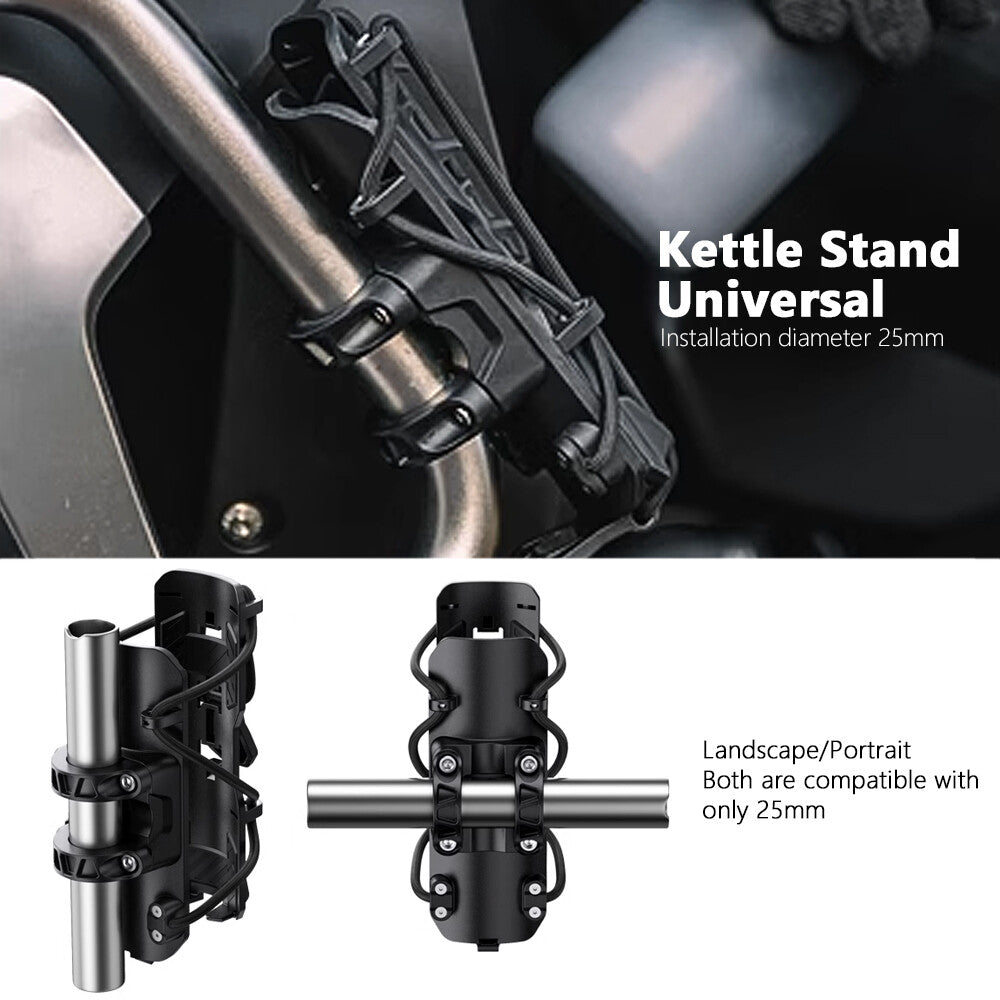 Universal Motorcycle Cup Stand 25mm Rod Water Bottle Holder Mount For 58-78mm