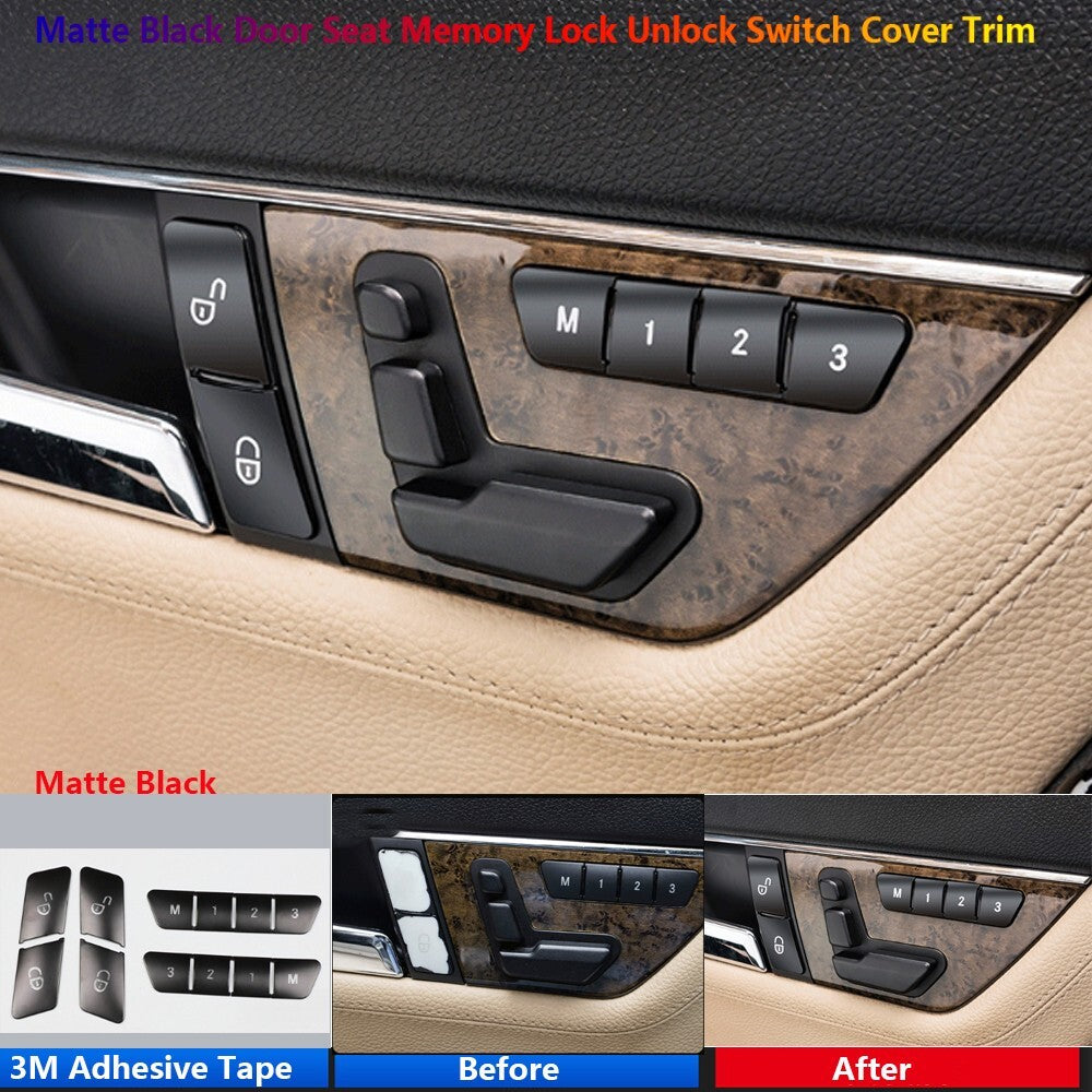 Black for Mercedes-Benz A B E CLA CLS GL GLA GLK GLE W166 Door Lock Switch Cover