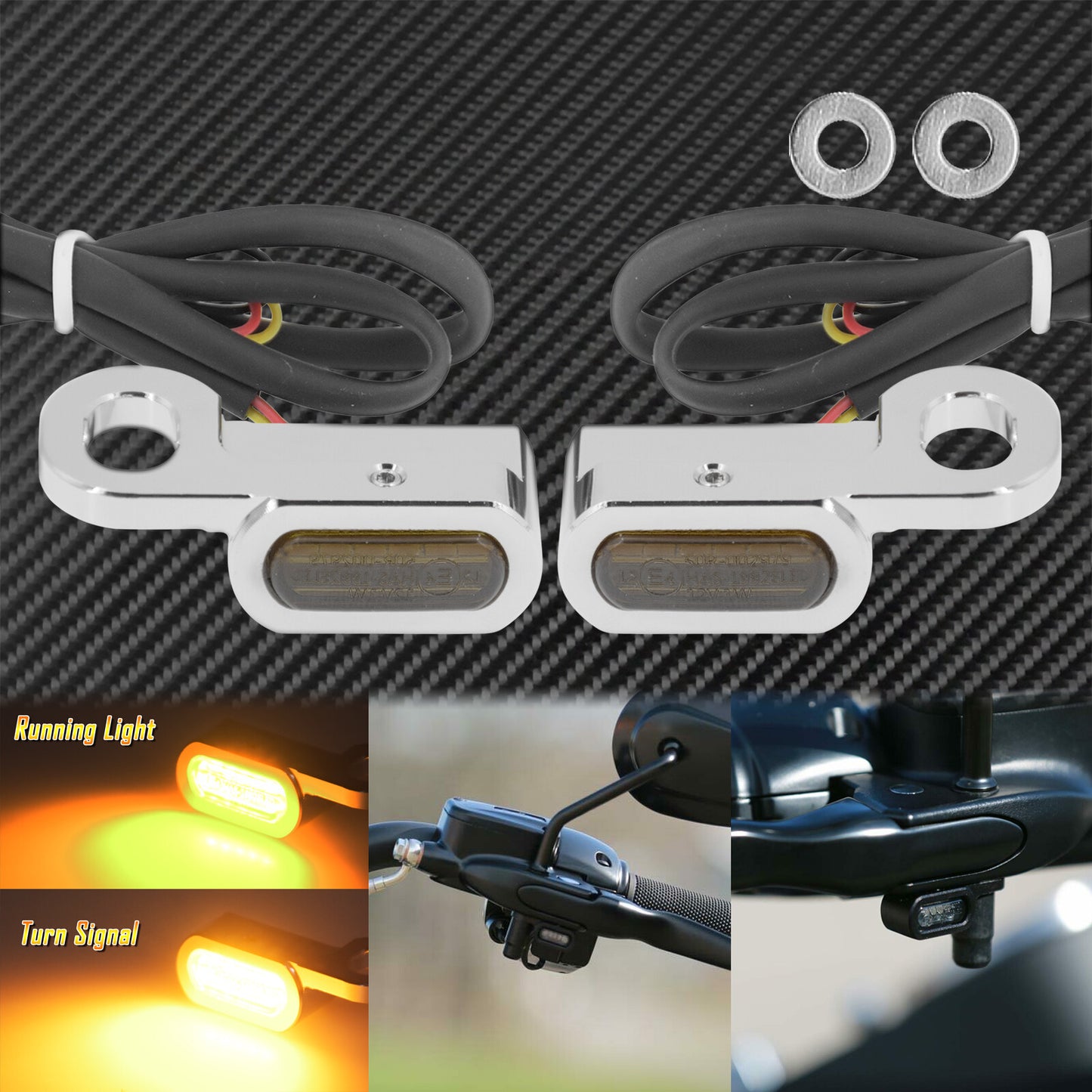 Motorcycle Turn Signal Indicators Blinker Lights Fit for Harley Touring Softail