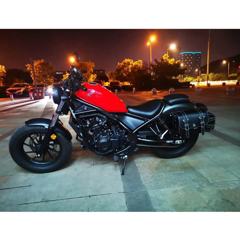 BLACK SADDLE SUPPORT BAG SIDE FRAME COVER LEATHER for HONDA REBEL CMX 1100 21-22