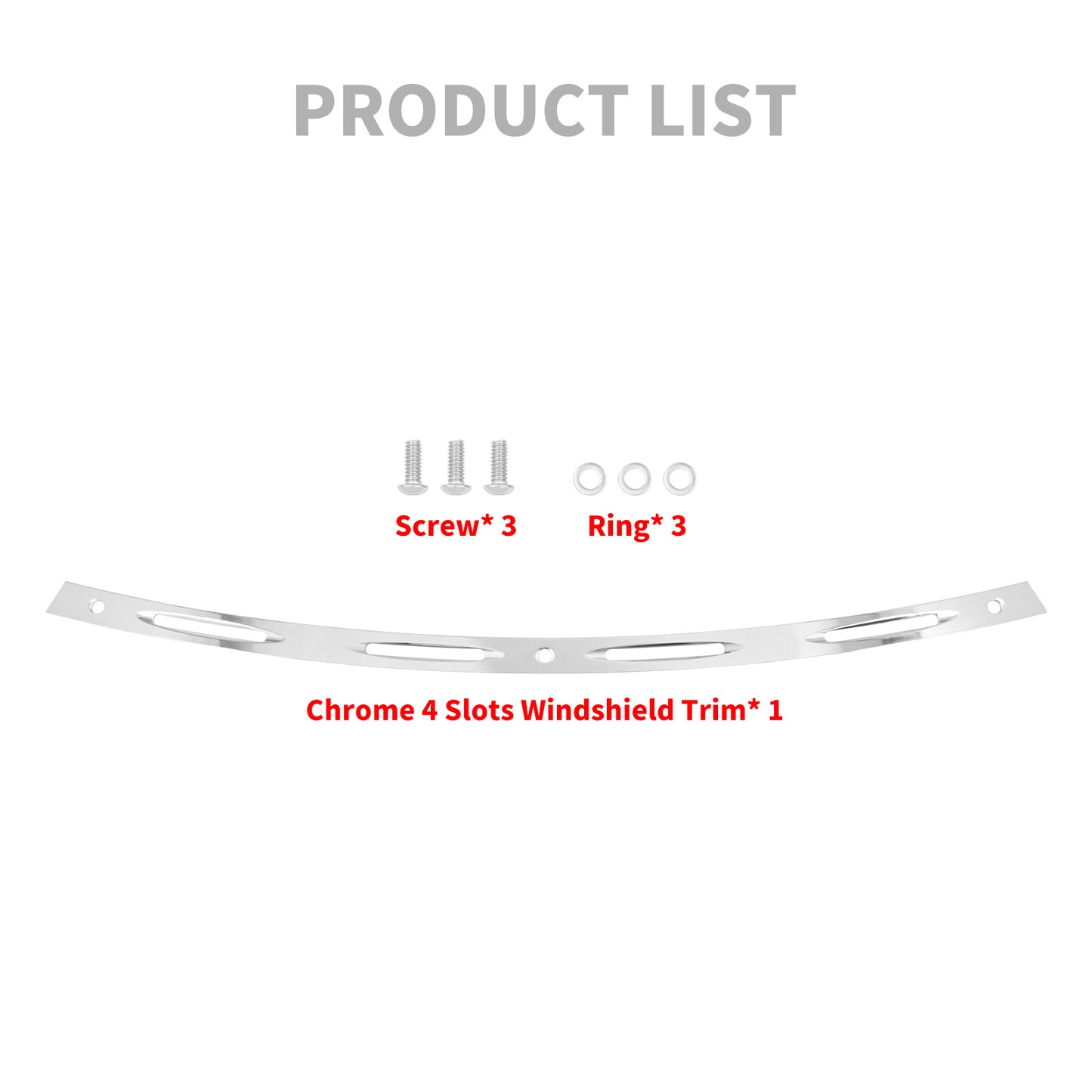 Chrome 4 Slots Batwing Fairing Windshield Trim Fit for Harley Touring FLHX 96-13