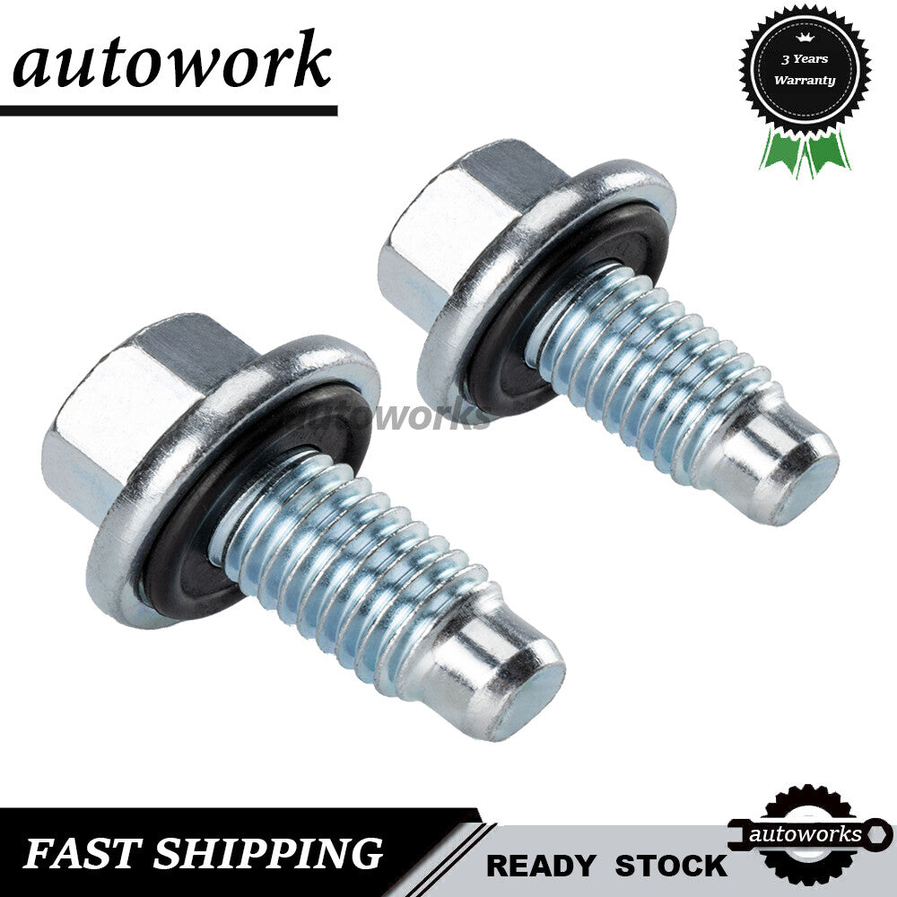 2PCS Oil Pan Drain Plug Bolt W/O-Ring For GM for Chevrolet for Buick for Cadillac 11562588