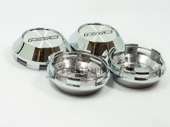 4-piece set of 68mm light logo wheel center caps, hubcaps, rim caps, badges, silver chrome-plated
