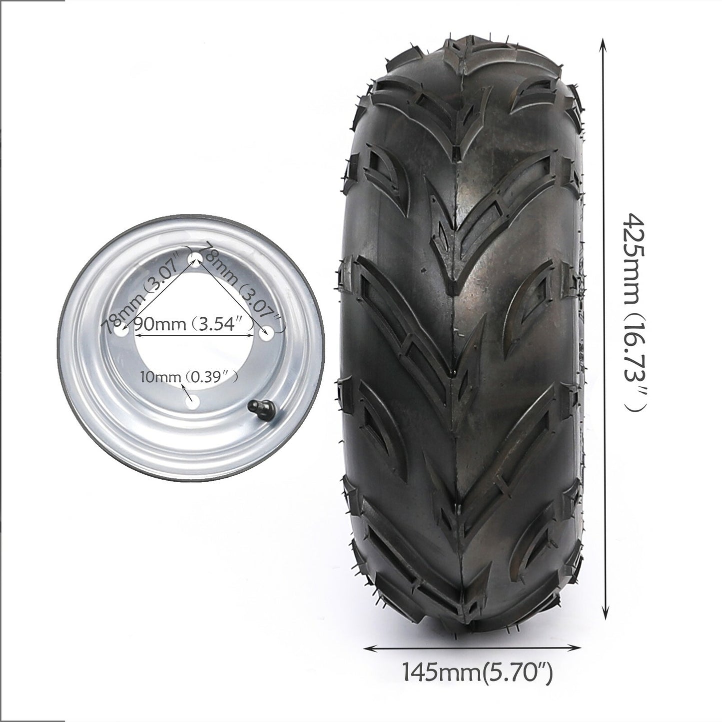 4-piece set with 4 bolts, 7-inch wheels, 16x8x7 tires and rims suitable for all-terrain vehicles, four-wheel go-karts, Taodao.