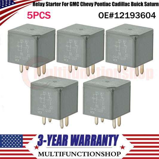 5PCS 4-Pins Relay Starter for GMC for Chevy for Pontiac for Cadillac for Buick for Saturn 12193604