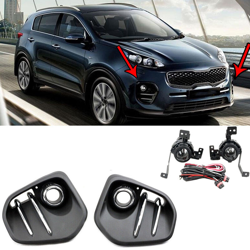 for Kia Sportage 2017-2018 Front with Assembly Set Bumper Halogen Fog Lights