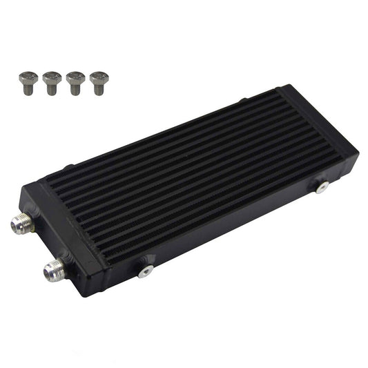 Universal Dual Pass Bar  Plate Oil Cooler Medium Black Core:14x5.5x1.58