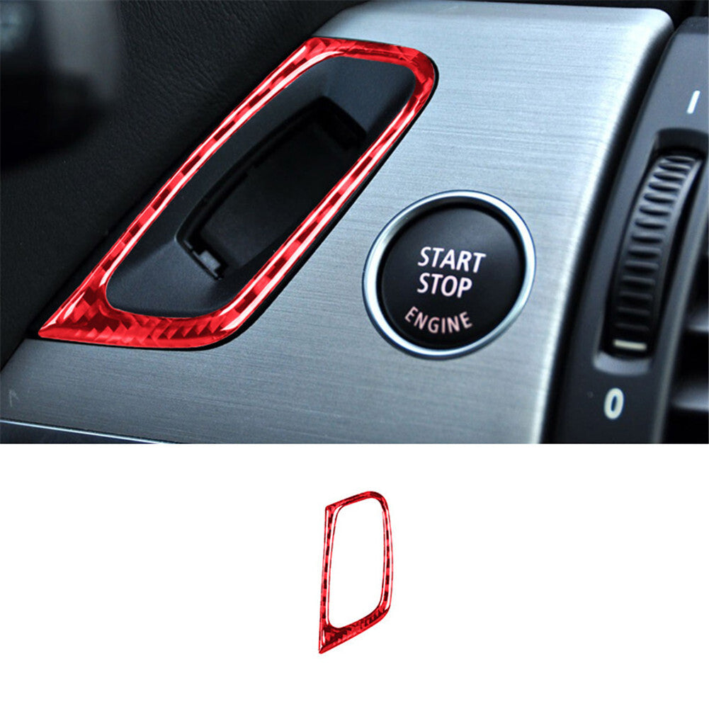 Red carbon fiber key frame cover for BMW X5 E70 X6 E71 2008-2013
