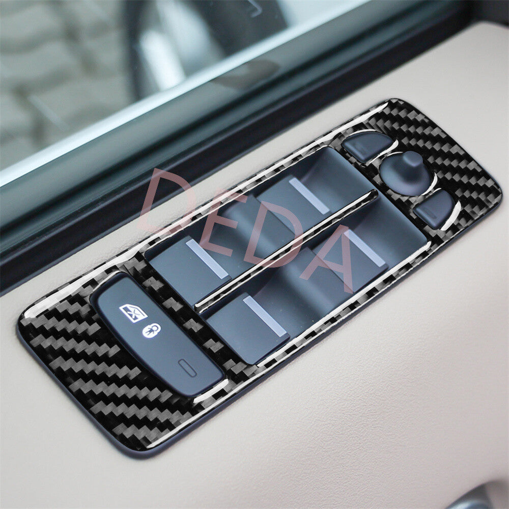Carbon Fiber Window Lift Switch Button Trim for Land Rover Discovery Sport 15-19