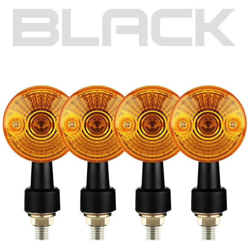 Black Classic Motorcycle Turn Signals Indicator Blinker Light For Cafe Racer US
