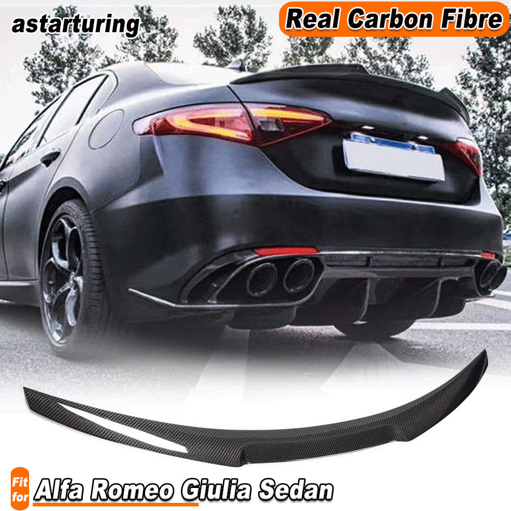 Rear Trunk Spoiler Wing REAL CARBON Fit for Alfa Romeo Giulia Sedan 2017-2020