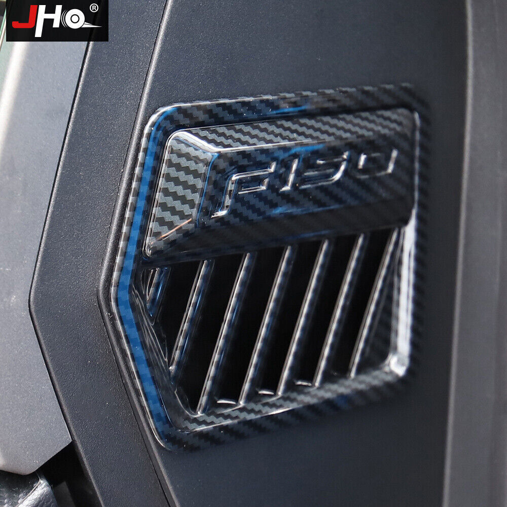 Dashboard Side Air Vent Outlet Panel Trim Cover for Ford F150 2015+ Carbon Fiber