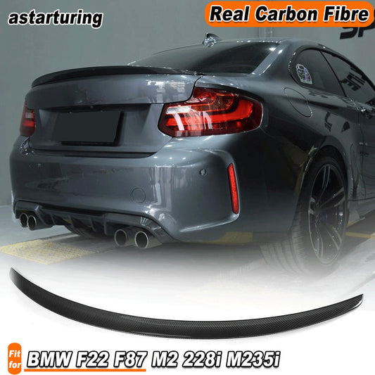 Fit for BMW M2 F87 F22 228i Coupe REAL Carbon Rear Trunk Boot Wing Spoiler Lip