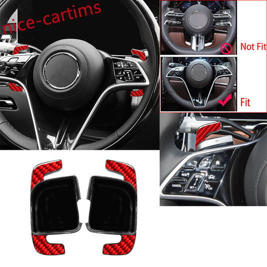 for Benz C/E/S GLC GLS Class 2022+ Steering Wheel Paddle Shifter ABS/Red Carbon