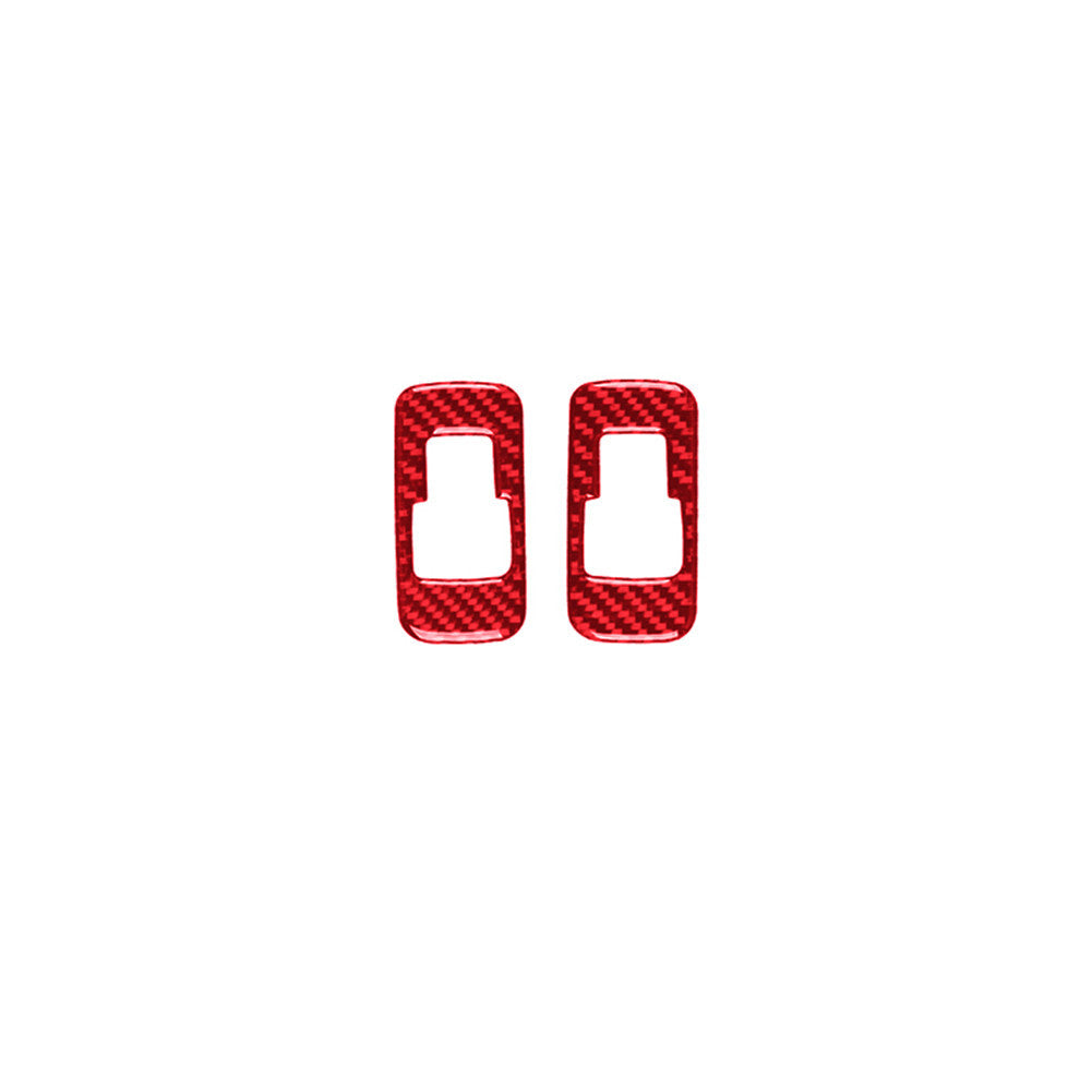 Red carbon fiber interior rear window control cover trim for Ford F-150 2015