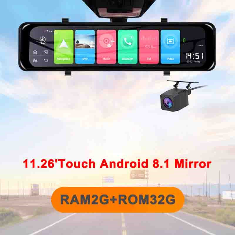 Car 4G DVR 11.66 Android Stream RearView Mirror FHD 1080P Camera Video Recorder