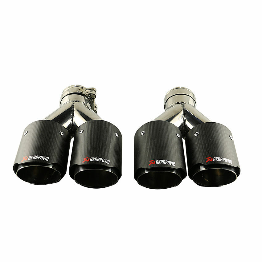 For Carbon Fiber Exhaust Tip Dual Pipe ID:2.5 63mm OD:3.5 89mm Matte BLK
