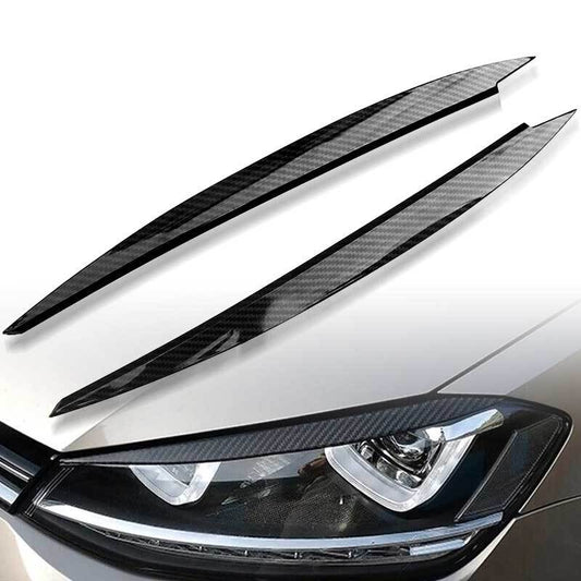 Carbon Fiber Headlight Eyelid Eyebrow Cover Trim for VW for Golf 7 GTD R MK7 2013-18