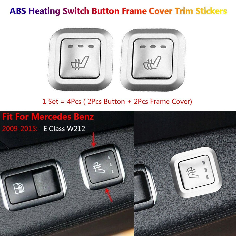 4Pcs for Mercedes-Benz E W212 Car Interior for Seat Heater Switch Panel Cover Trims
