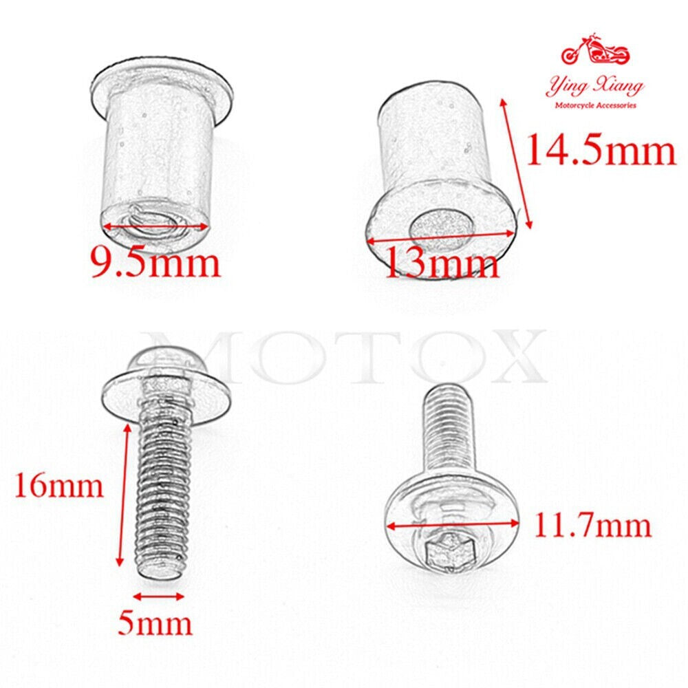 10PCS Windscreen Windshield Bolt Screw Kit Fit For GSF1200 GSX1250FA DL650/1000