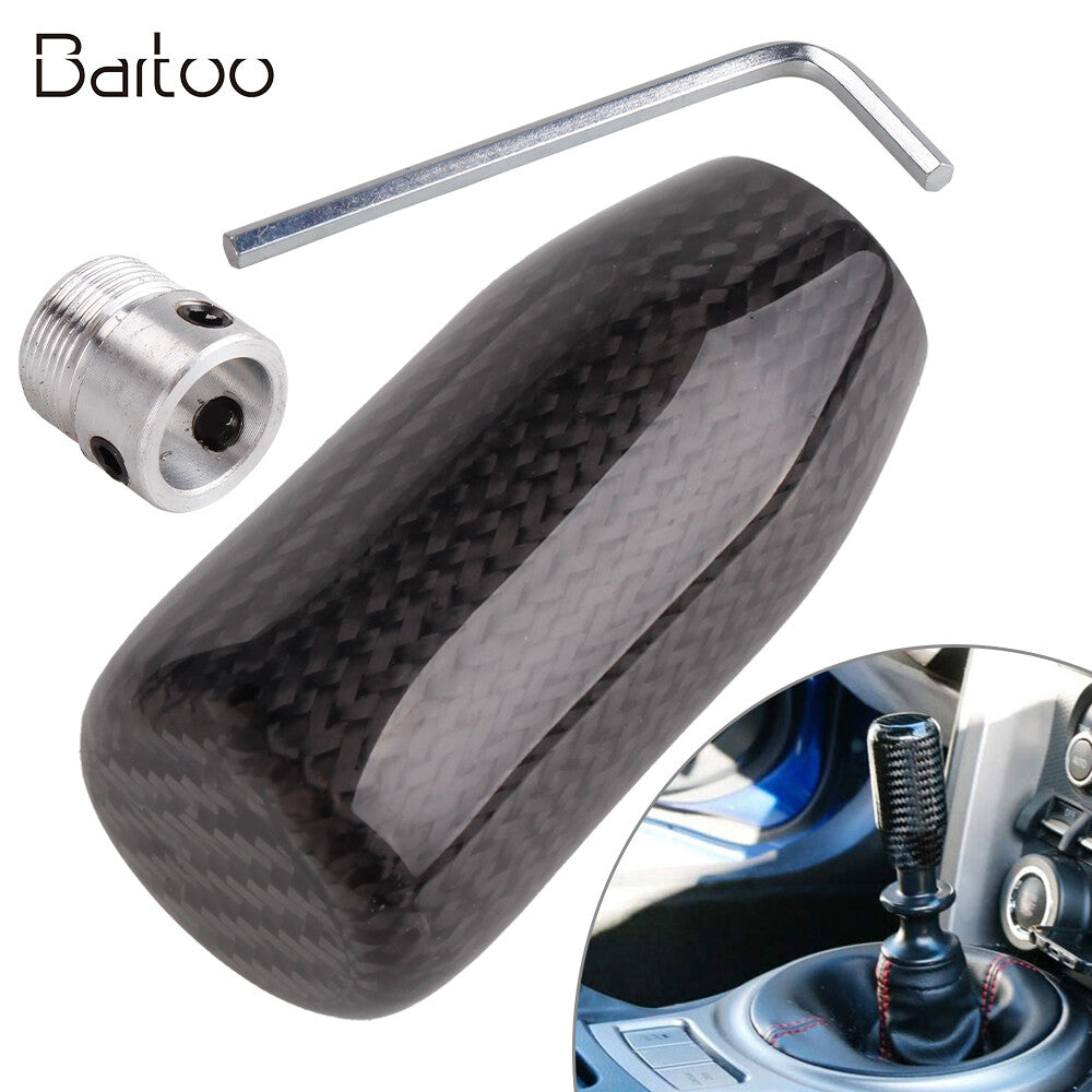 Universal Real Black Carbon Fiber Manual MT Gear Stick Shift Knob Shifter Lever