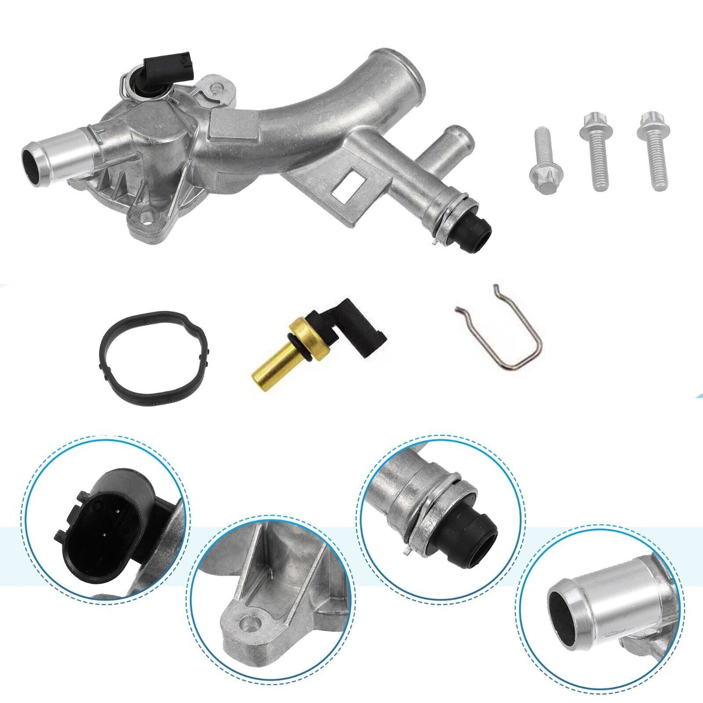 Aluminum alloy engine coolant socket with hose for Chevrolet for Cruze Sonic Trax for Buick