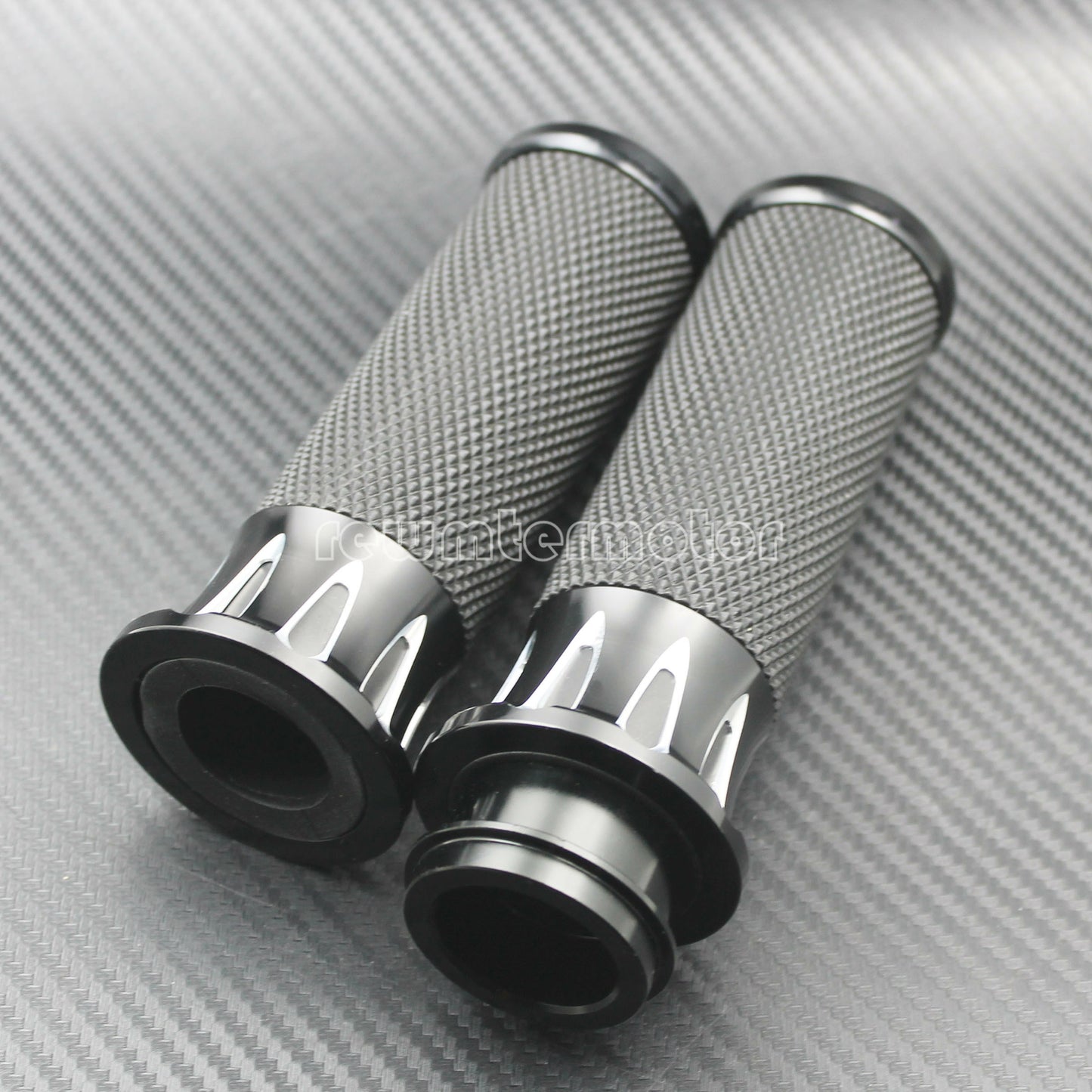 1 25mm Black Handle Bar Hand Grips Fit for Harley Touring Softail Dyna CVO