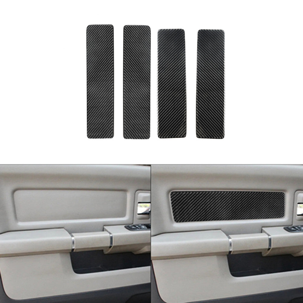 4pcs Carbon Fiber Door Side Door Panel Trim for Dodge for Ram 1500 2009-2012