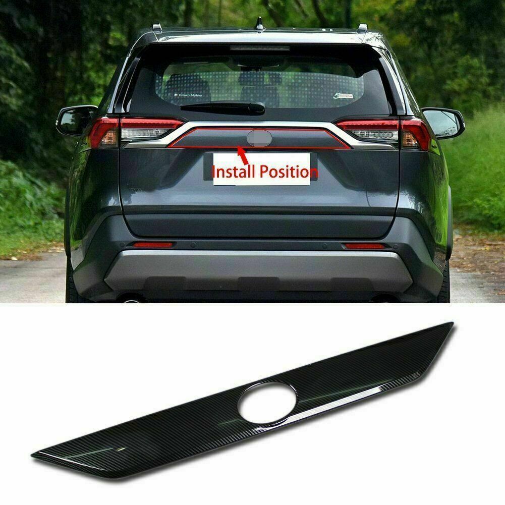 For 2019-2023 for Toyota RAV4 Rear Trunk Tailgate Lid Cover Trim Carbon Fiber Parts