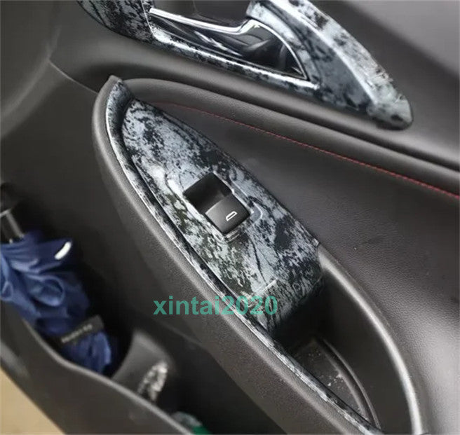 4X Black Wood Grain Window Switch Panel Cover Trim For 2016-24 for Chevrolet Malibu