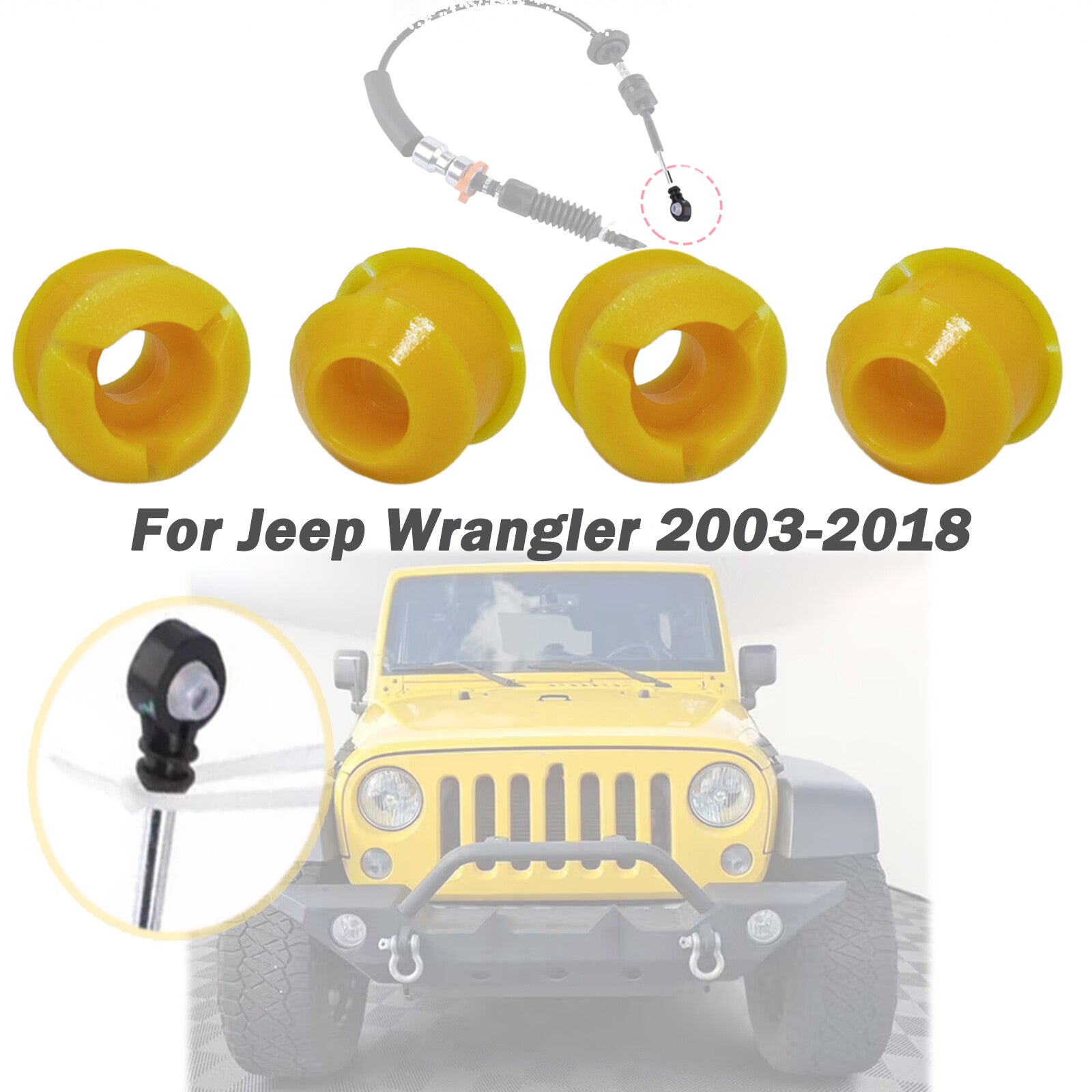 4PC for Jeep for Wrangler Gear Shift Cable Bushing Transmission Transfer Case 03-18