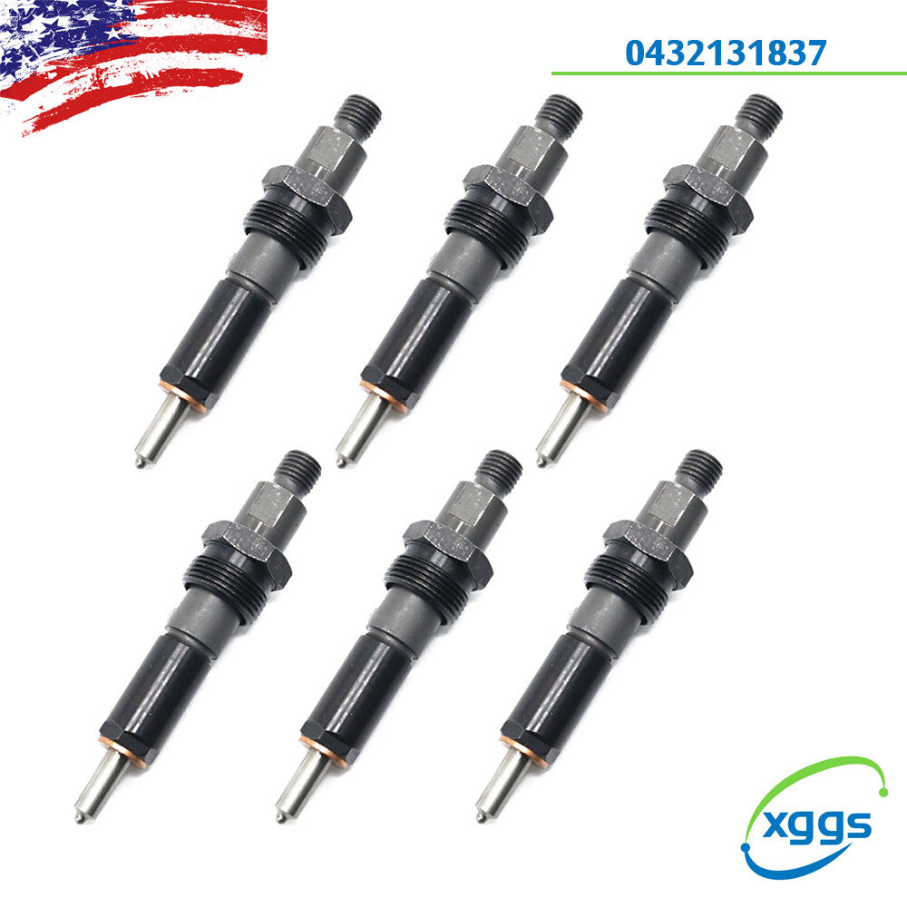 6-piece fuel injector kit (0432131837 3919350) for Dodge 5.9L 6BT diesel engines.