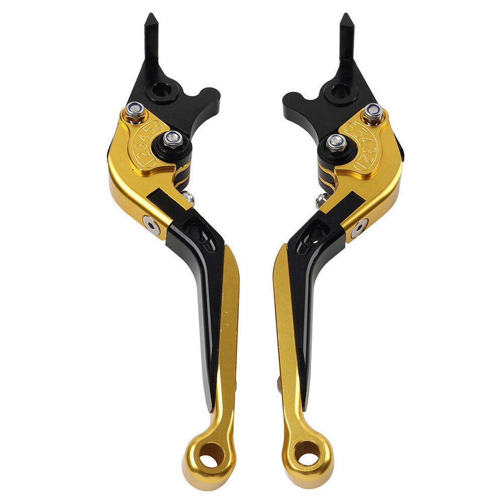 CNC Folding Extendable Brake Clutch Levers for Kawasaki Z1000 ZX9R ZX6R Gold
