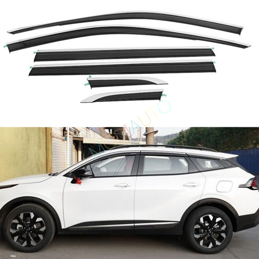 for Kia Sportage 2023-2024 Window Wind Visors Rain Guard Vent Deflector W/Chrome