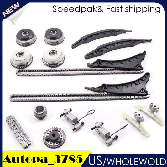 Set of Camshaft Timing Chain  VVT Gear Kit Fits for BMW 650i 750i X5 X6 N63B44A