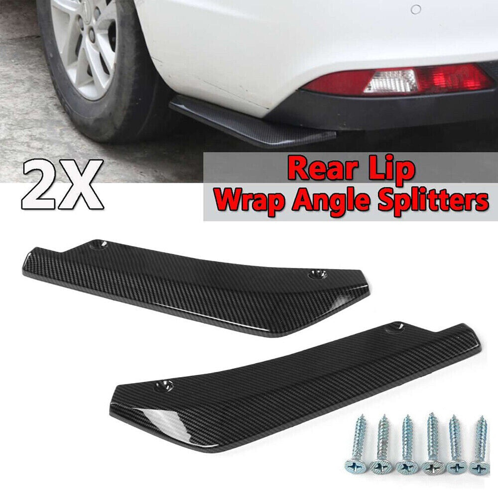 2x  for ford  for Mustang Carbon Fiber Rear Bumper Diffuser Lip Splitter Canard
