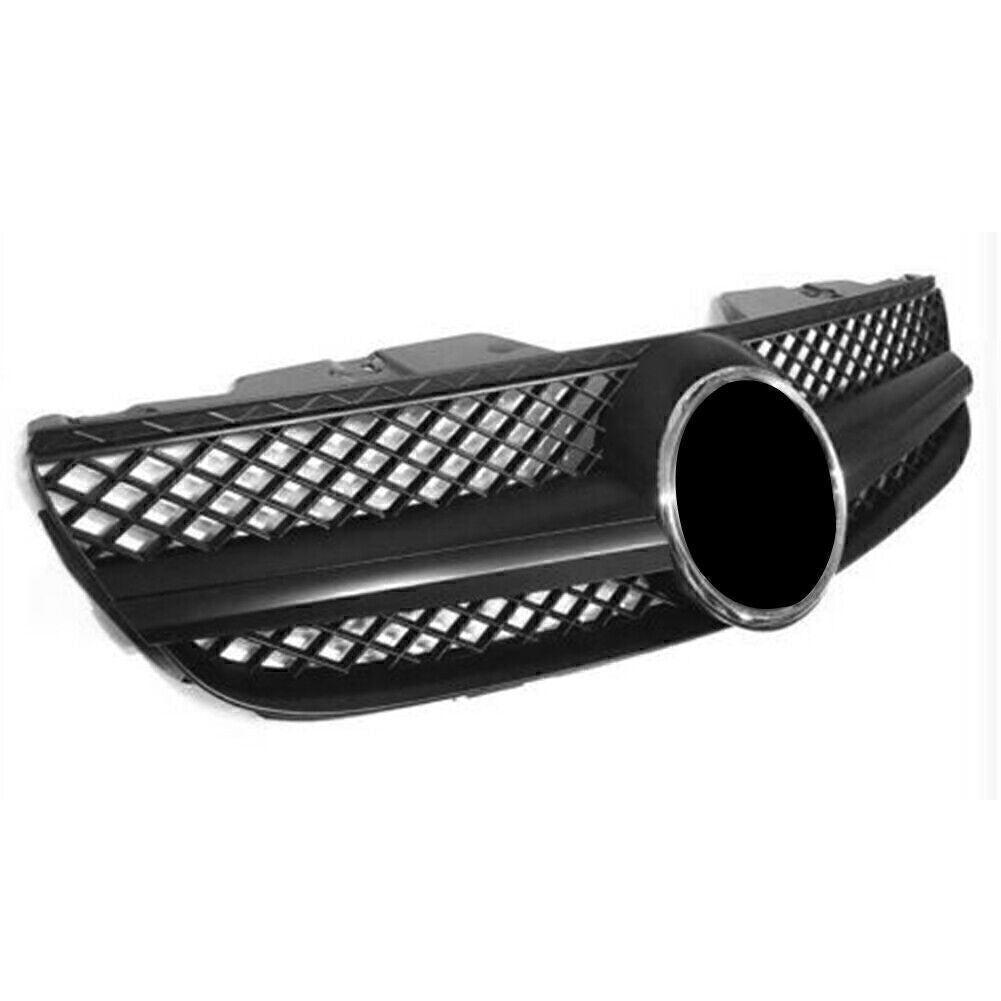 for Mercedes-Benz R230 SL550 SL63 2007-2008 1 fin Front Grille Grill Matte Black